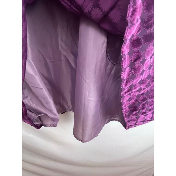 NWT Uncle Frank Women's Small Purple Burnout Short Sleeve 70s Baby Doll Dress - Picture 11 of 11